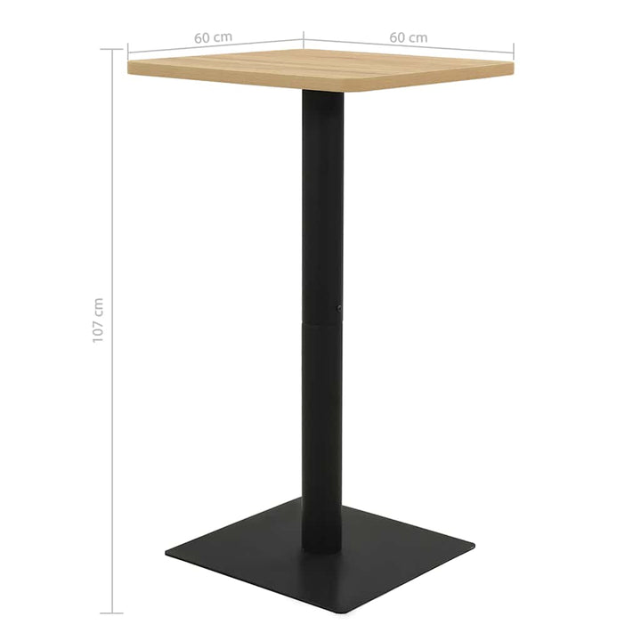 bistrobord 60x60x107 cm egetræsfarve