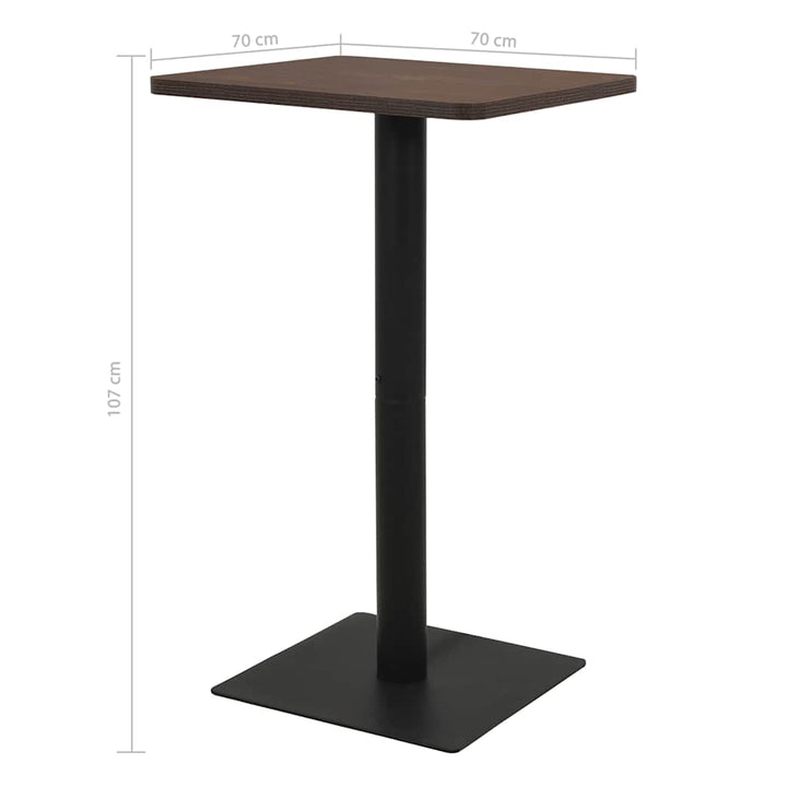 bistrobord 70x70x107 cm mørkt asketræsfarvet