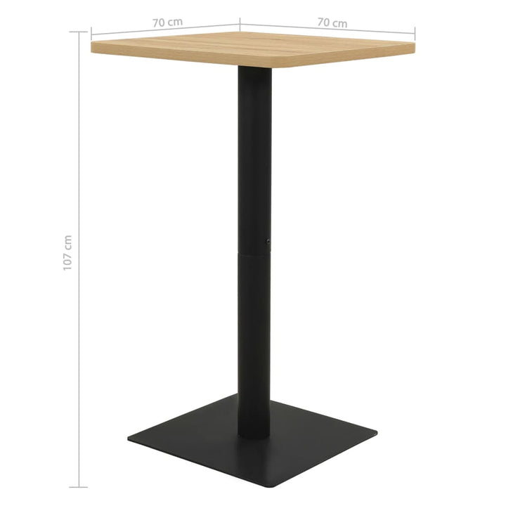 bistrobord 70x70x107 cm egetræsfarvet