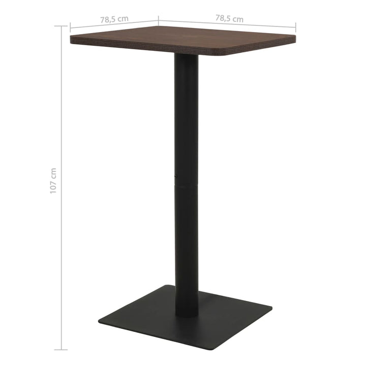bistrobord 78,5x78,5x107 cm mørkt asketræsfarvet