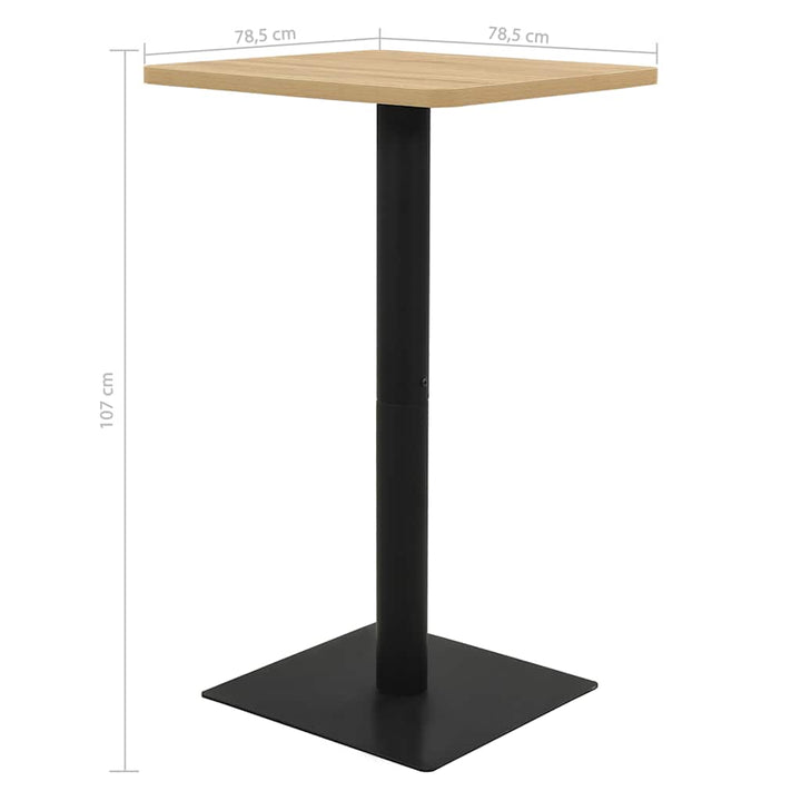 bistrobord 78,5x78,5x107 cm egetræsfarvet