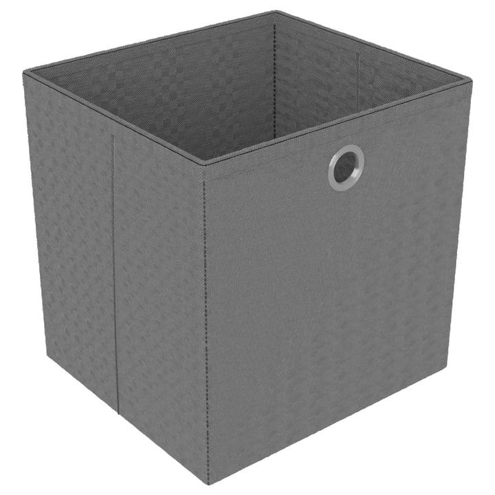 displayreol med 12 rum og kasser 103x30x141 cm stof sort