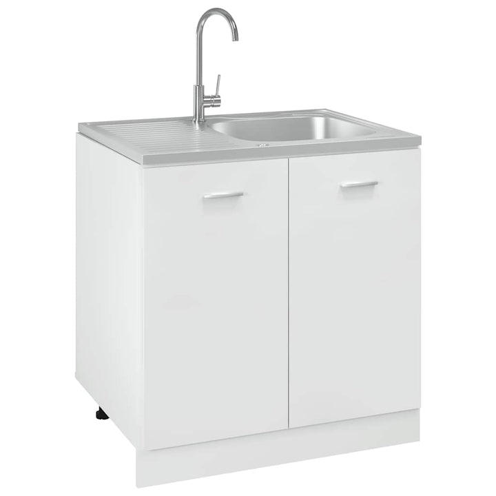 køkkenvask med afløbssæt 800x600x155 mm rustfrit stål sølv