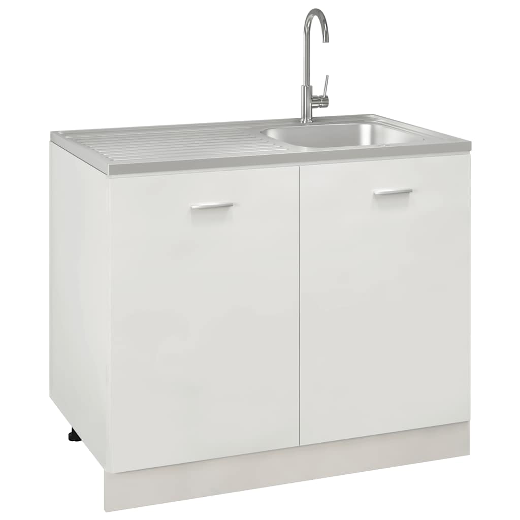køkkenvask med afløbssæt 1000x600x155 mm rustfrit stål sølv