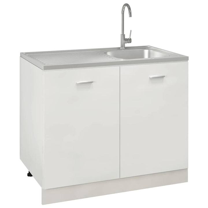 køkkenvask med afløbssæt 1000x600x155 mm rustfrit stål sølv