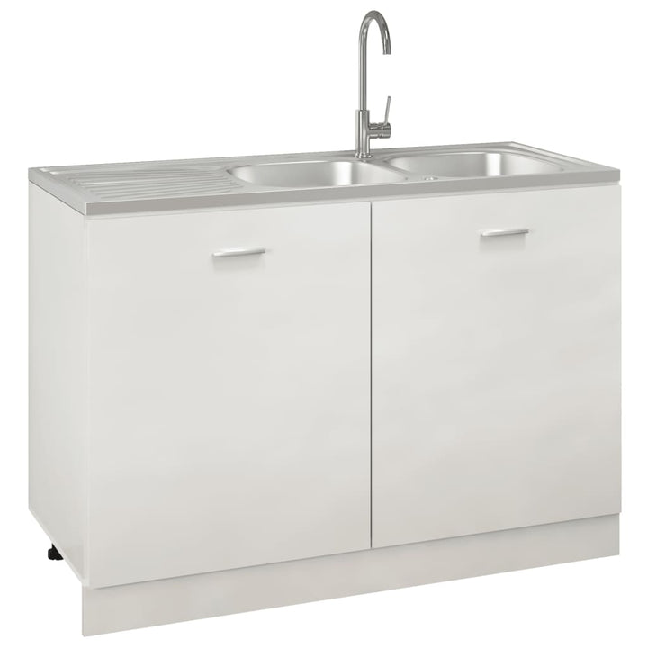 køkkenvask med 2 bassiner 1200x500x155 mm rustfrit stål sølv