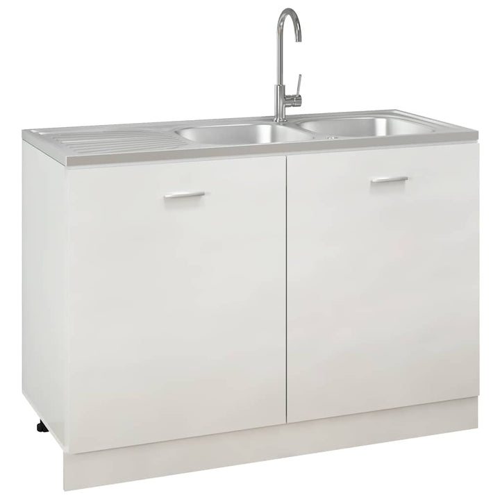 køkkenvask med 2 bassiner 1200x600x155 mm rustfrit stål sølv