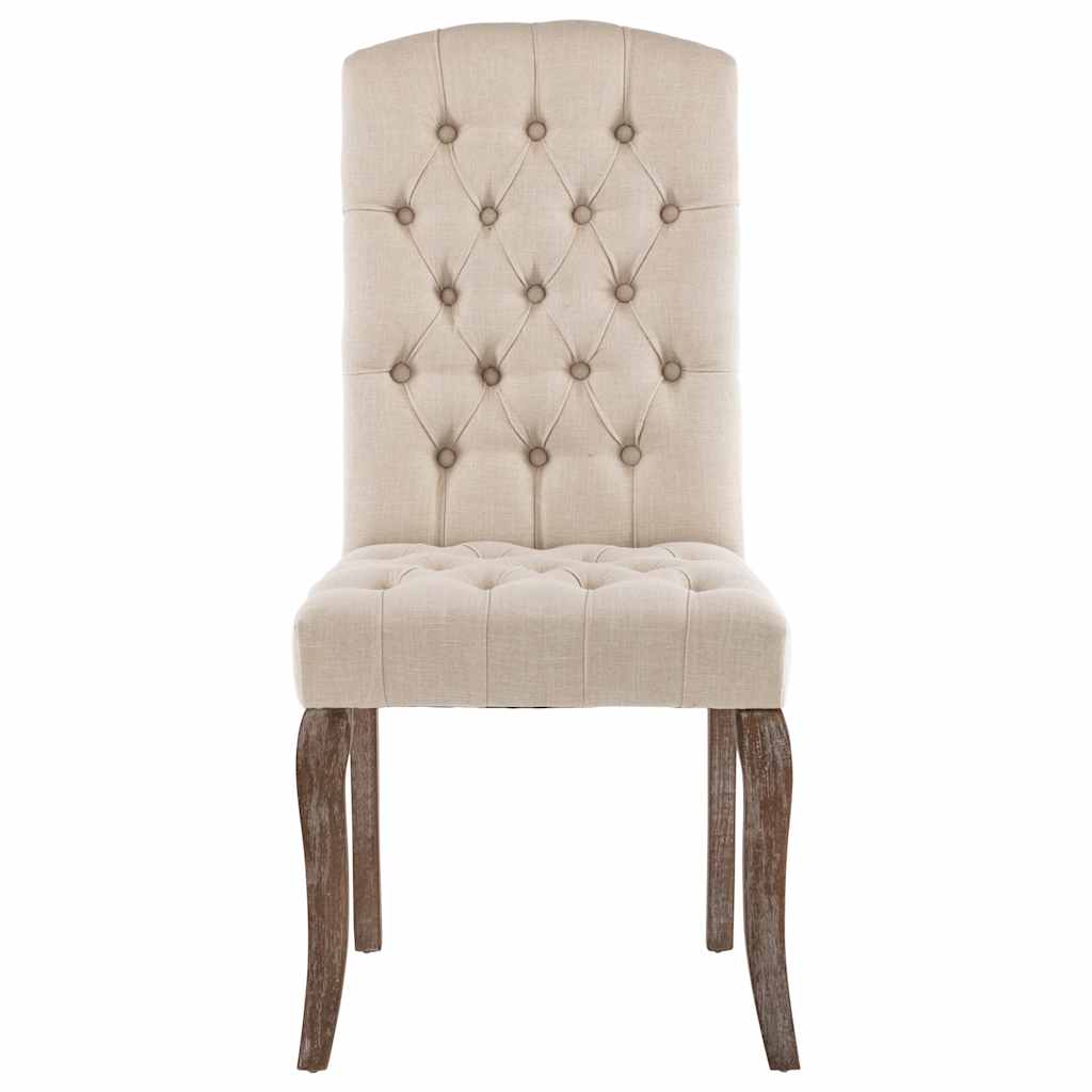 spisebordsstole 2 stk. hør-look stof beige