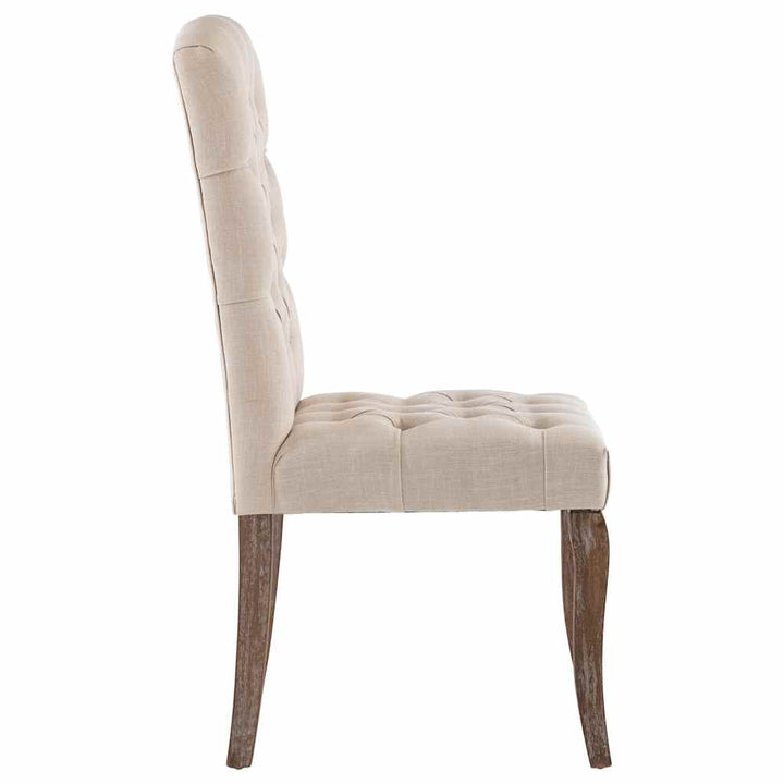 spisebordsstole 2 stk. hør-look stof beige
