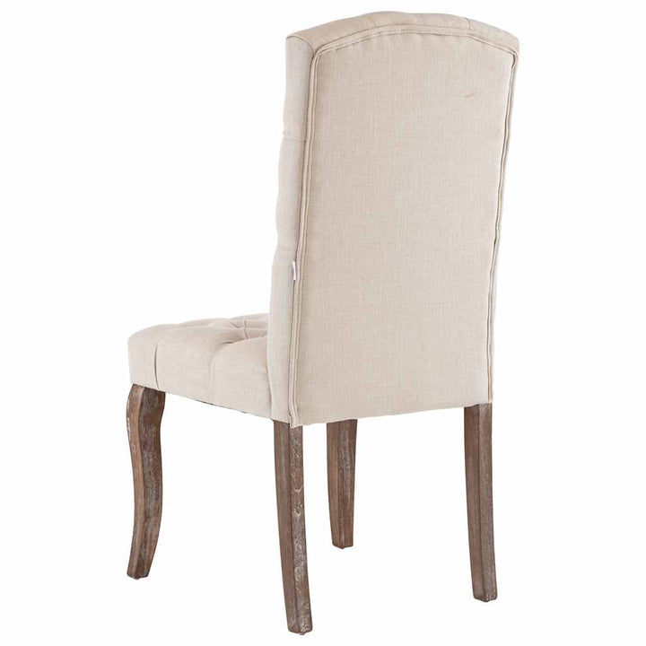 spisebordsstole 2 stk. hør-look stof beige