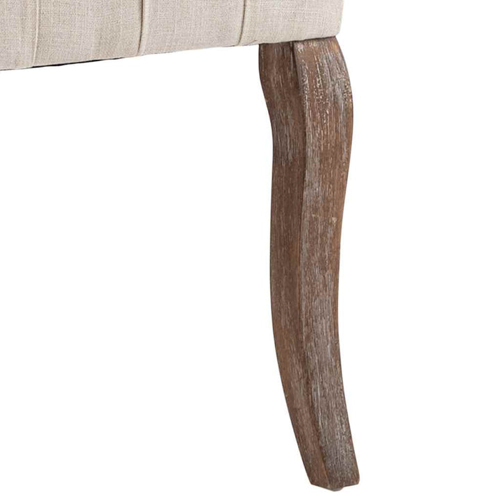 spisebordsstole 2 stk. hør-look stof beige