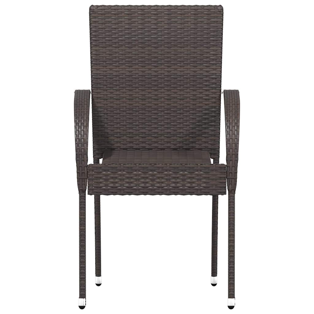 stabelbare havestole 4 stk. polyrattan brun