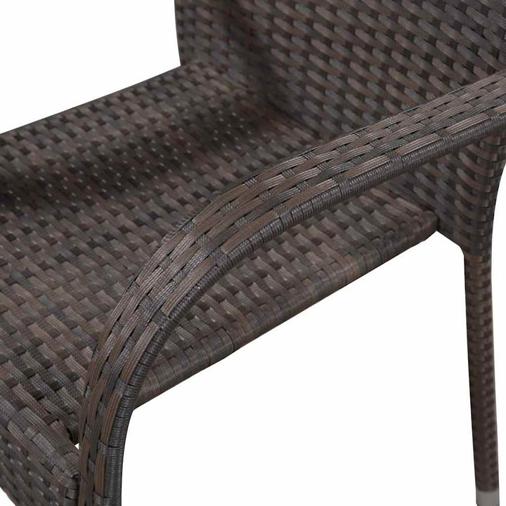 stabelbare havestole 4 stk. polyrattan brun