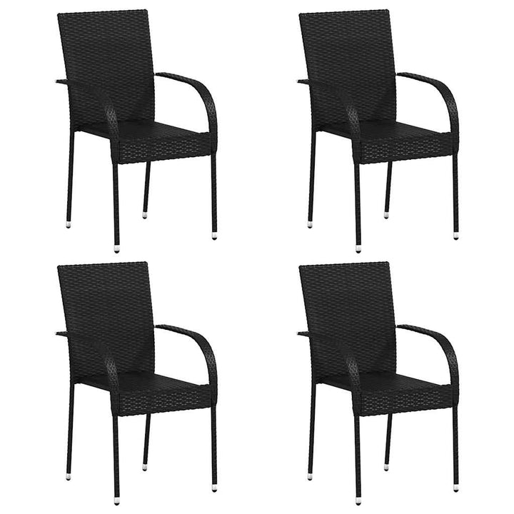 havestole 4 stk. stabelbare polyrattan sort