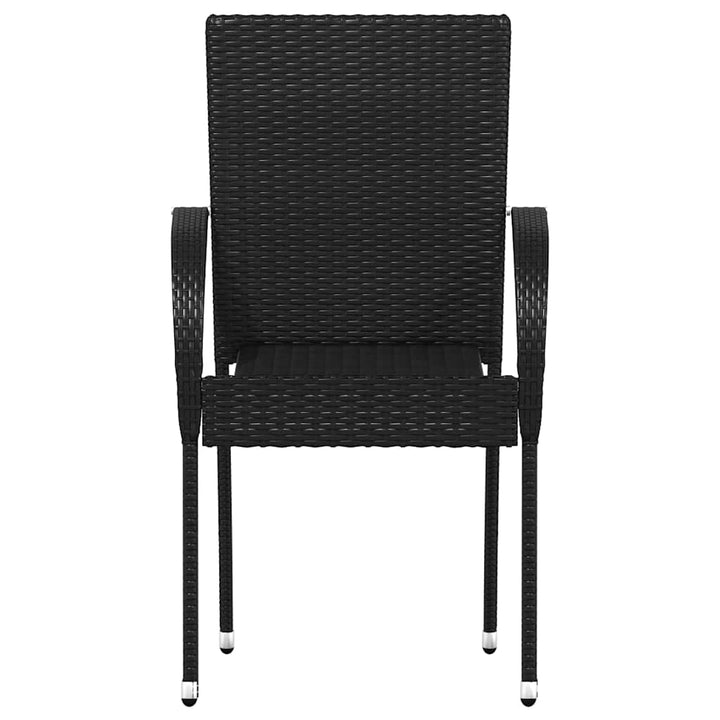 havestole 4 stk. stabelbare polyrattan sort