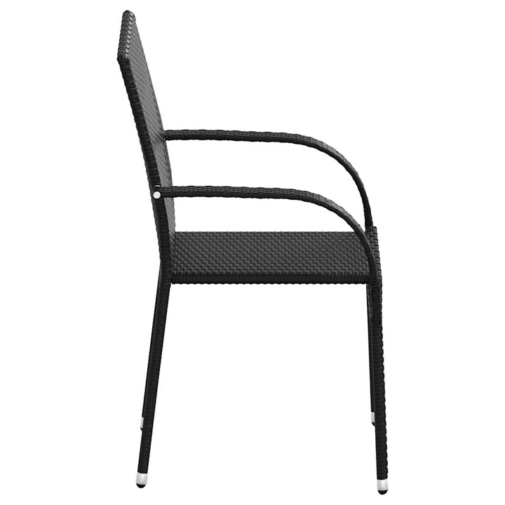 havestole 4 stk. stabelbare polyrattan sort