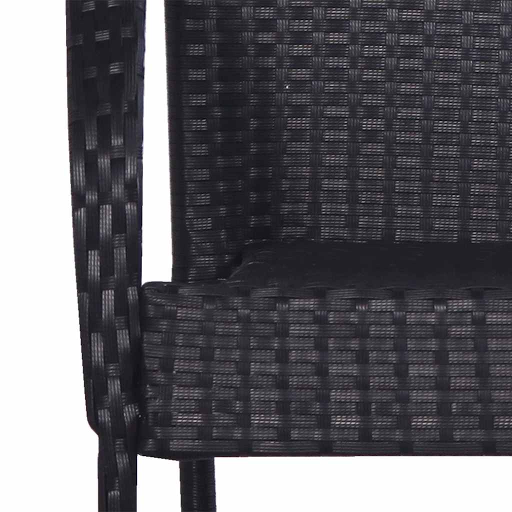 havestole 4 stk. stabelbare polyrattan sort