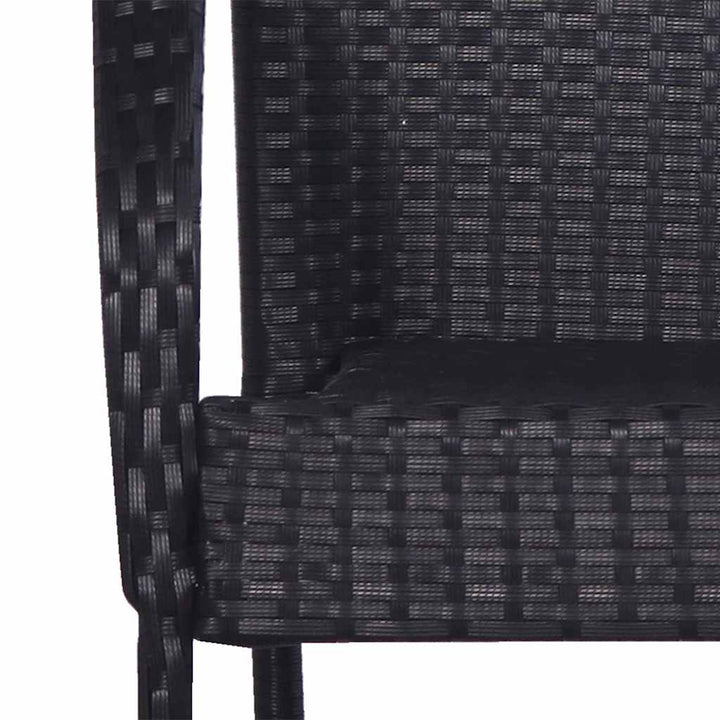 havestole 4 stk. stabelbare polyrattan sort
