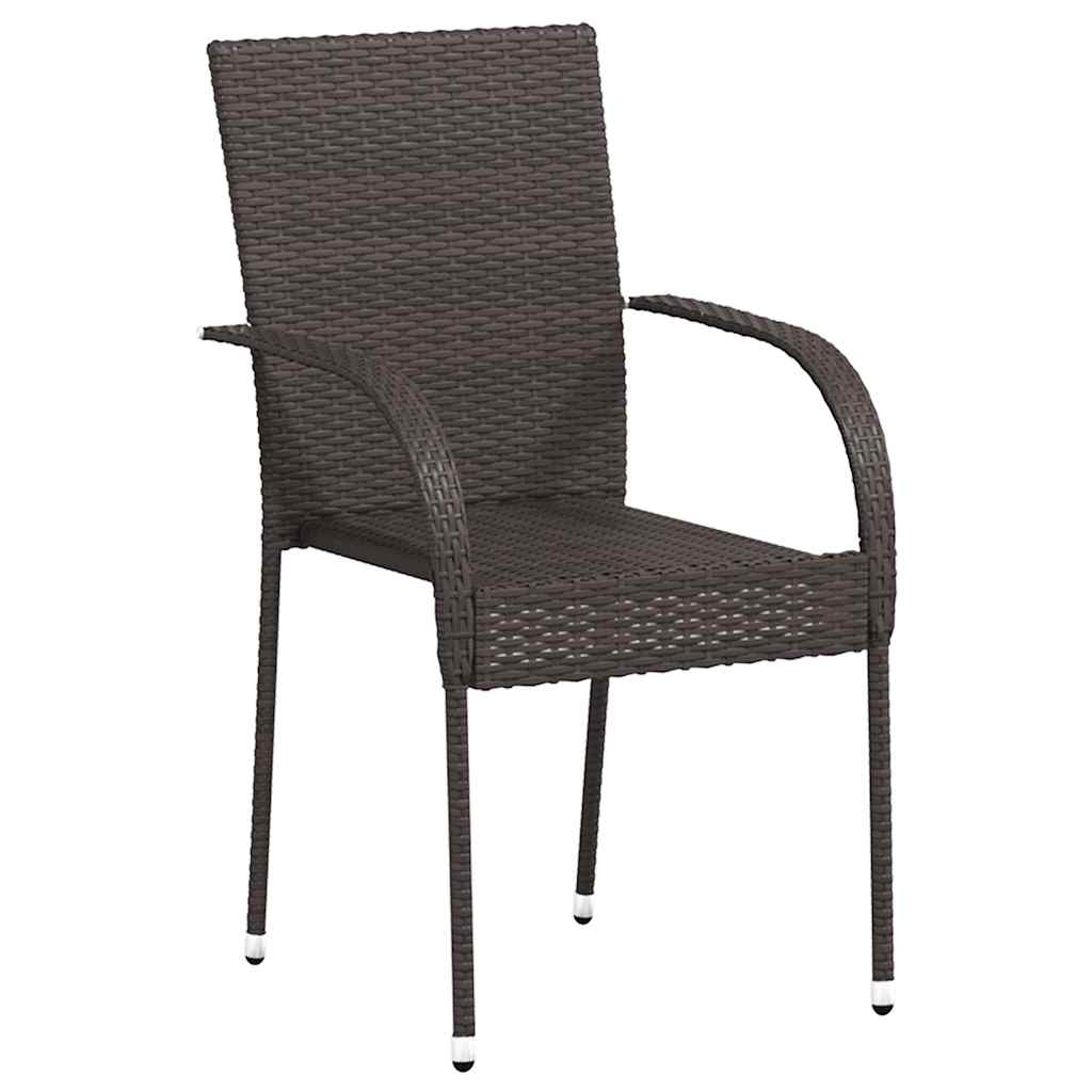 stabelbare havestole 6 stk. polyrattan brun