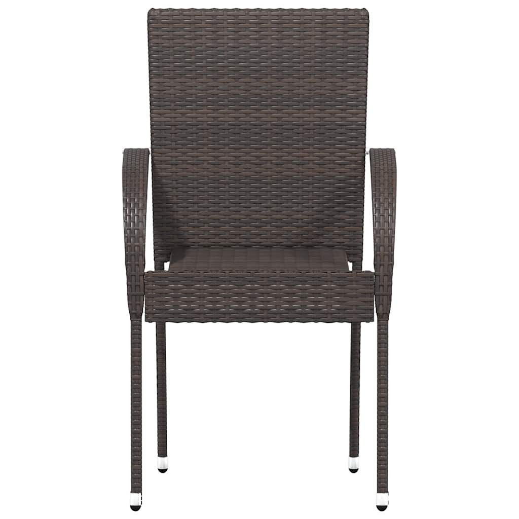 stabelbare havestole 6 stk. polyrattan brun