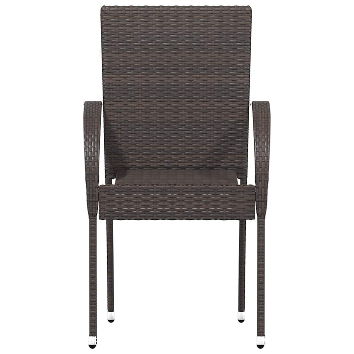 stabelbare havestole 6 stk. polyrattan brun