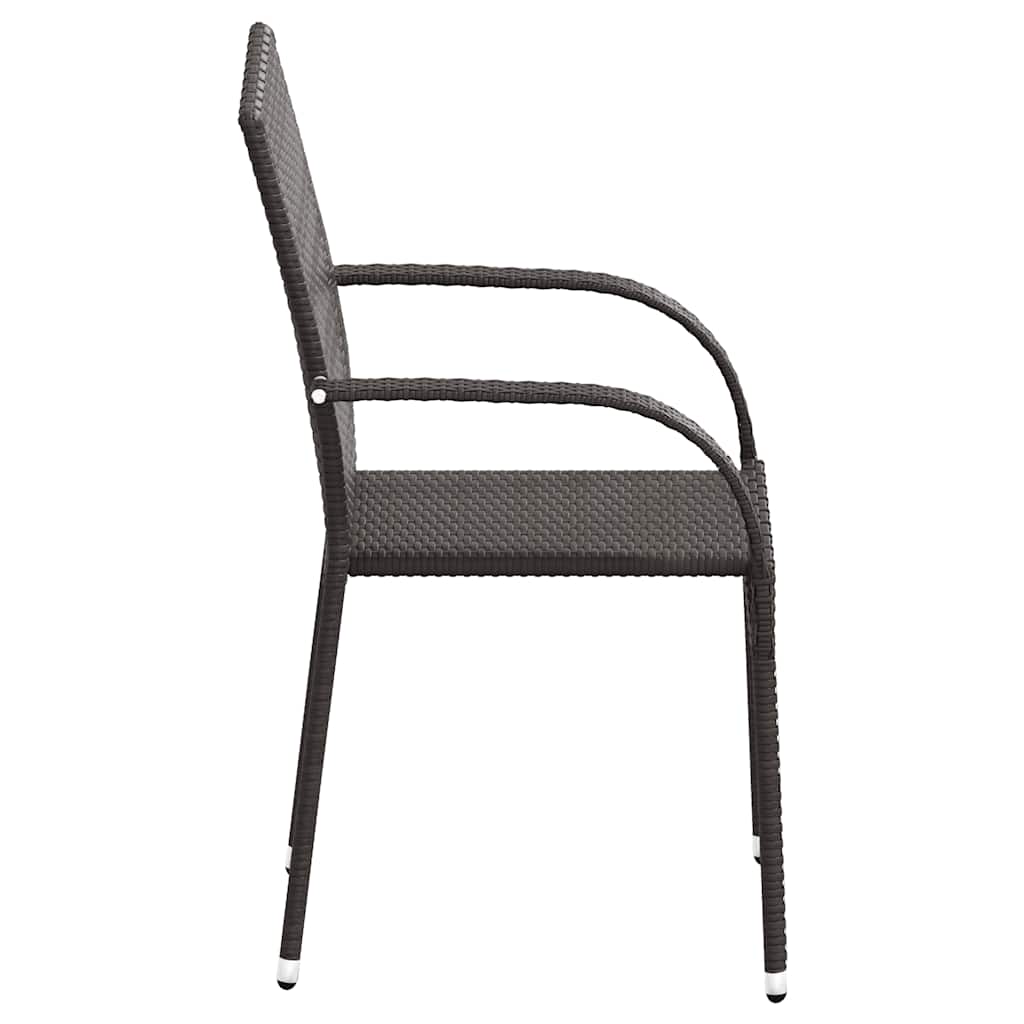 stabelbare havestole 6 stk. polyrattan brun