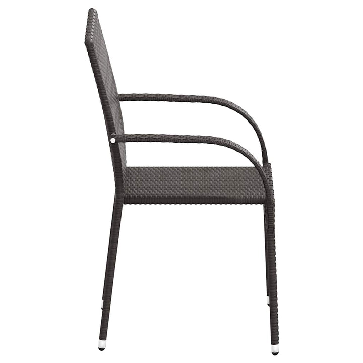 stabelbare havestole 6 stk. polyrattan brun