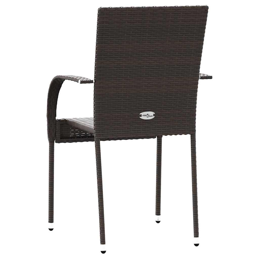 stabelbare havestole 6 stk. polyrattan brun
