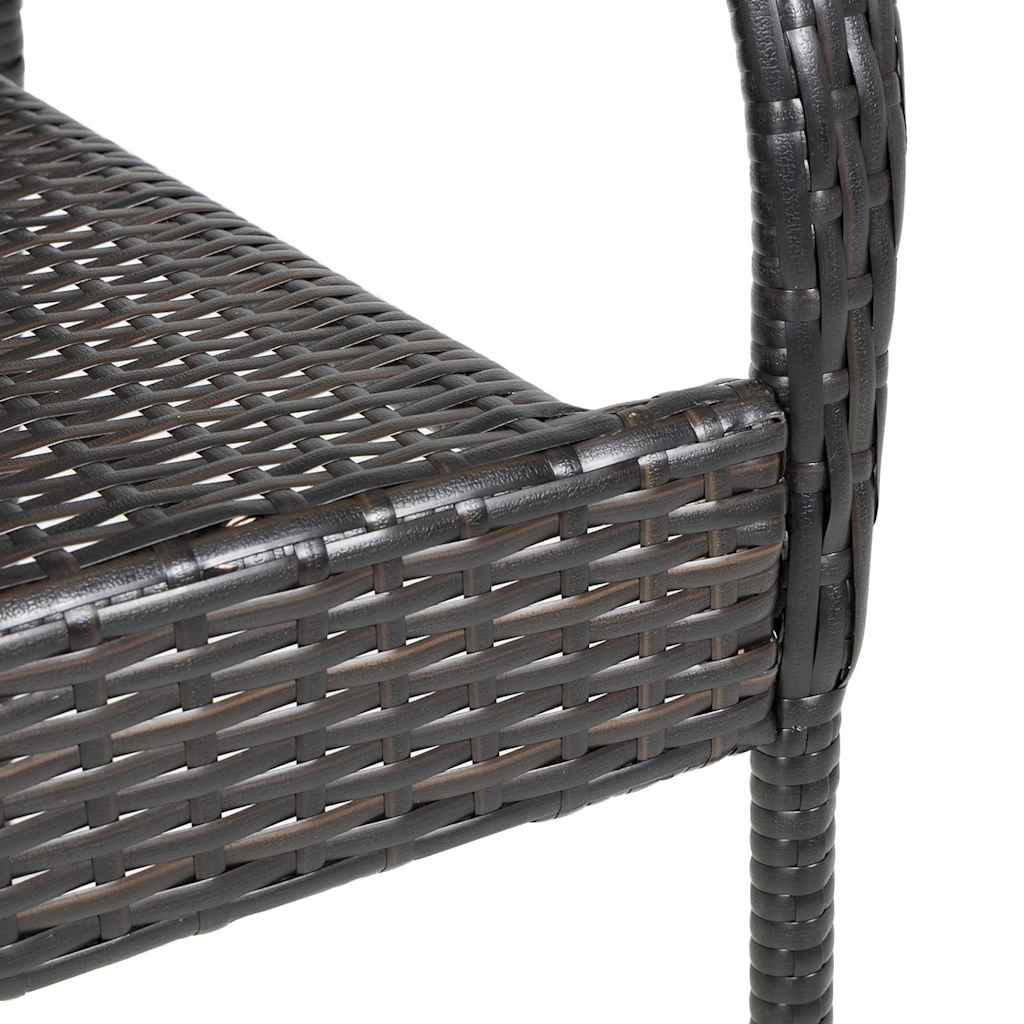 stabelbare havestole 6 stk. polyrattan brun