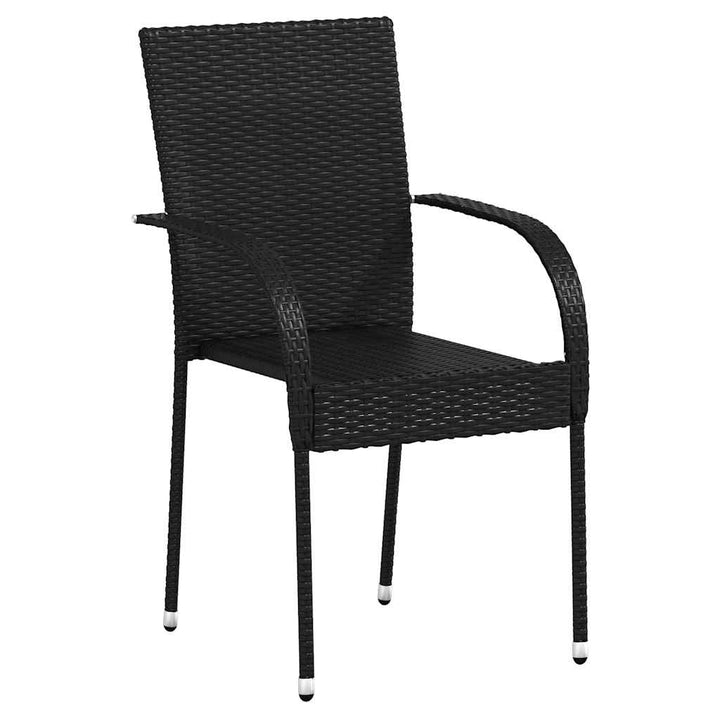 havestole 6 stk. stabelbare polyrattan sort