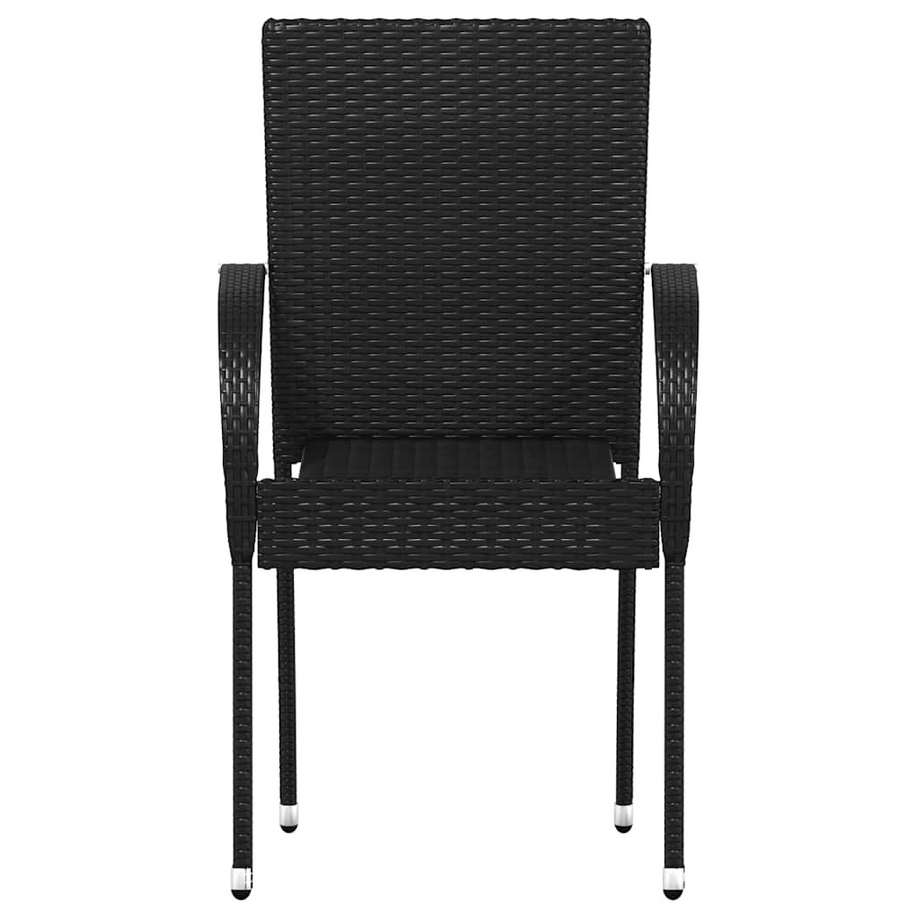 havestole 6 stk. stabelbare polyrattan sort