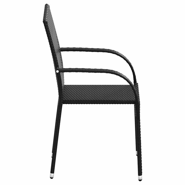 havestole 6 stk. stabelbare polyrattan sort