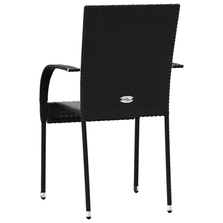 havestole 6 stk. stabelbare polyrattan sort