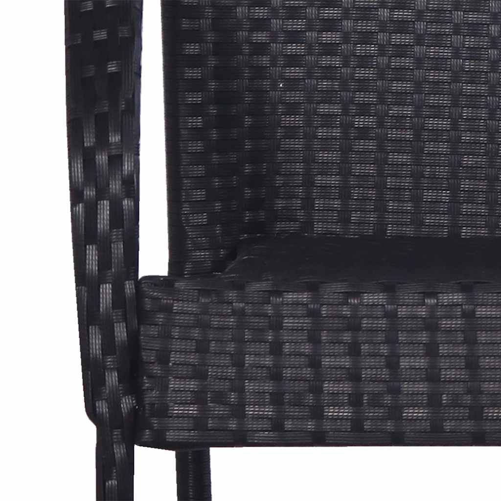 havestole 6 stk. stabelbare polyrattan sort
