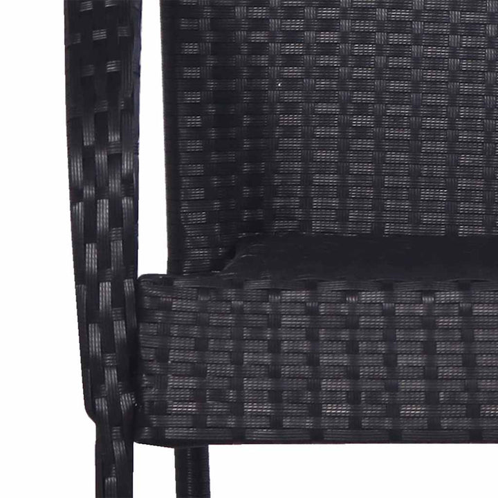 havestole 6 stk. stabelbare polyrattan sort