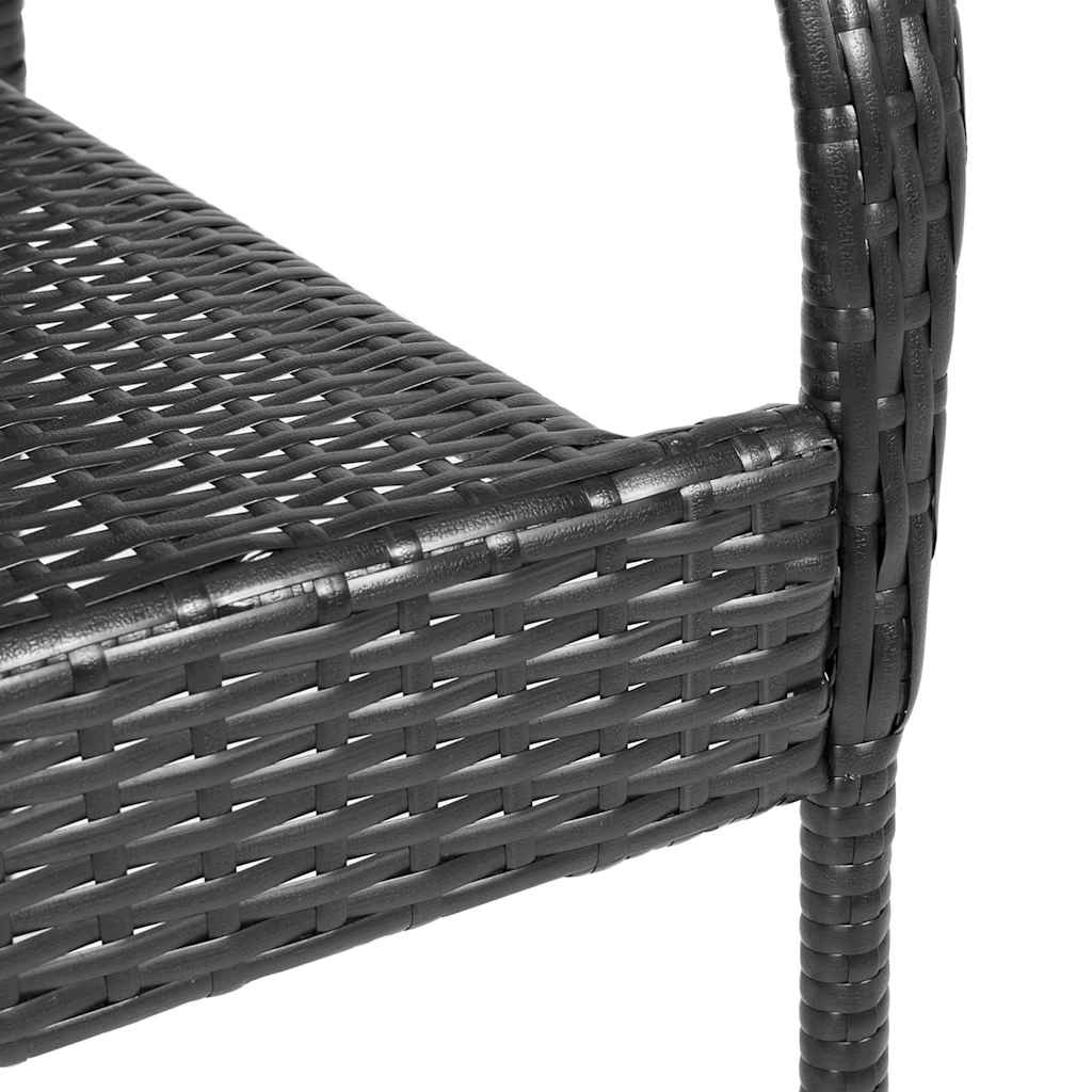 havestole 6 stk. stabelbare polyrattan sort