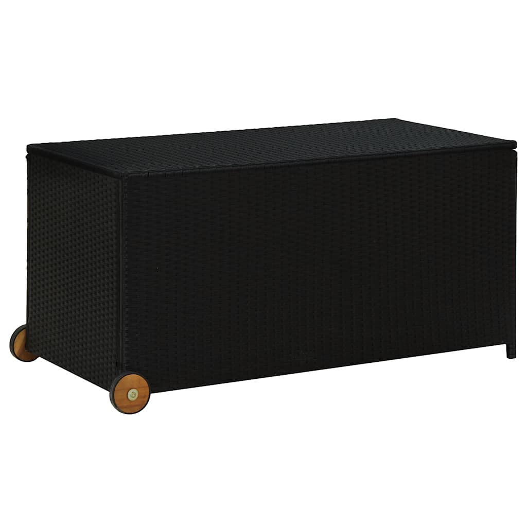 opbevaringskasse til haven 120x65x61 cm polyrattan sort