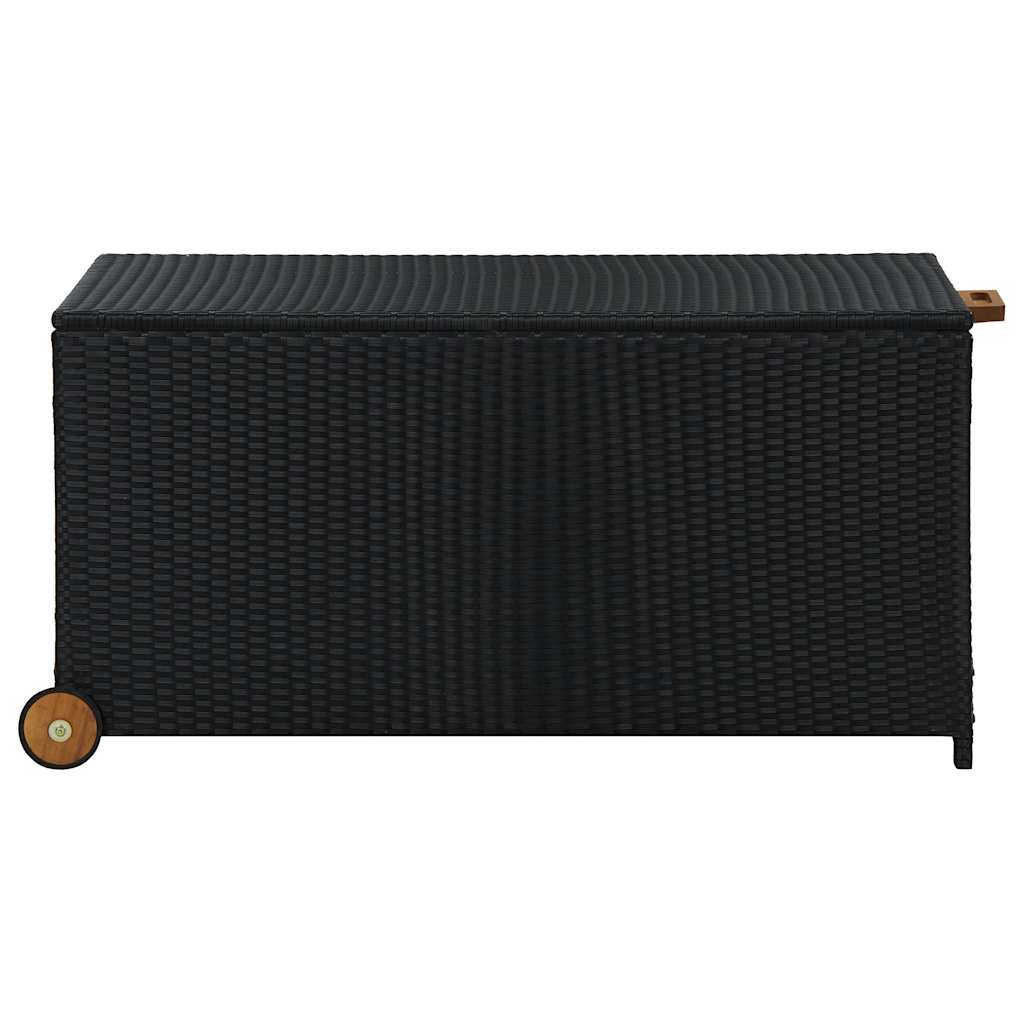 opbevaringskasse til haven 120x65x61 cm polyrattan sort