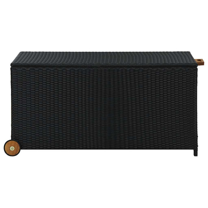 opbevaringskasse til haven 120x65x61 cm polyrattan sort