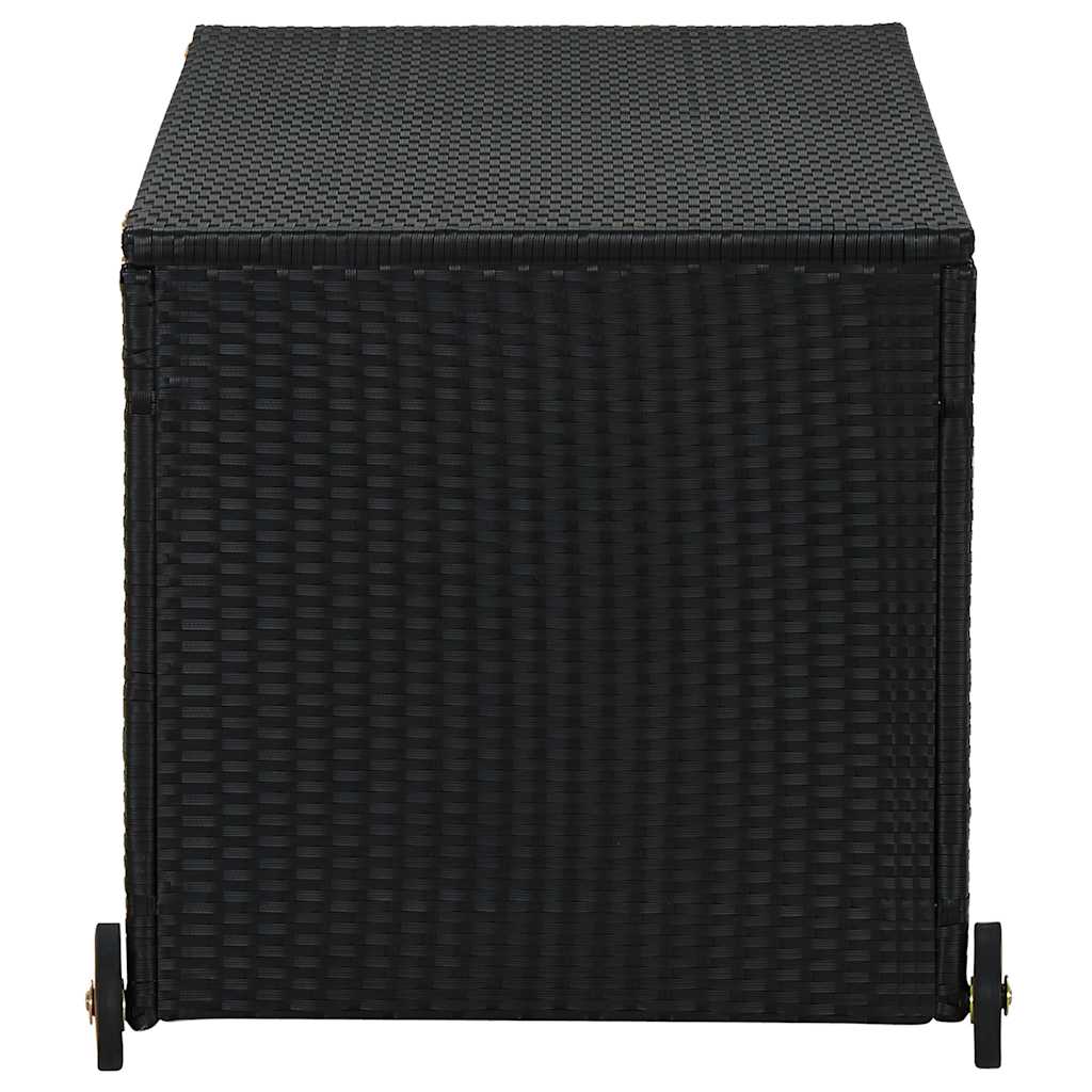 opbevaringskasse til haven 120x65x61 cm polyrattan sort
