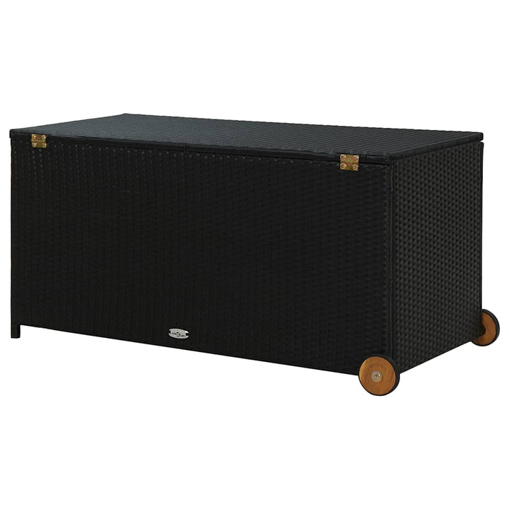 opbevaringskasse til haven 120x65x61 cm polyrattan sort