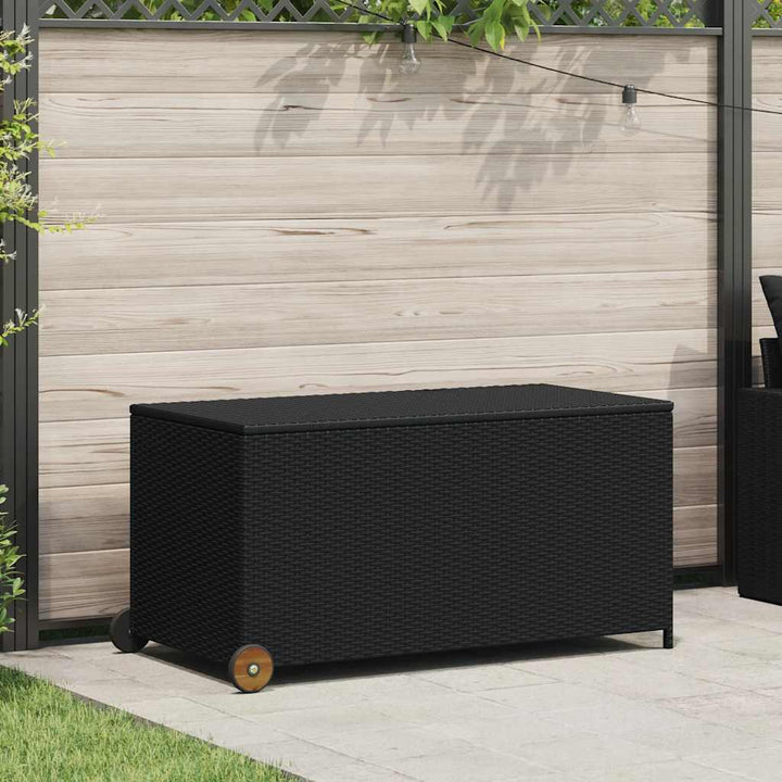 opbevaringskasse til haven 120x65x61 cm polyrattan sort