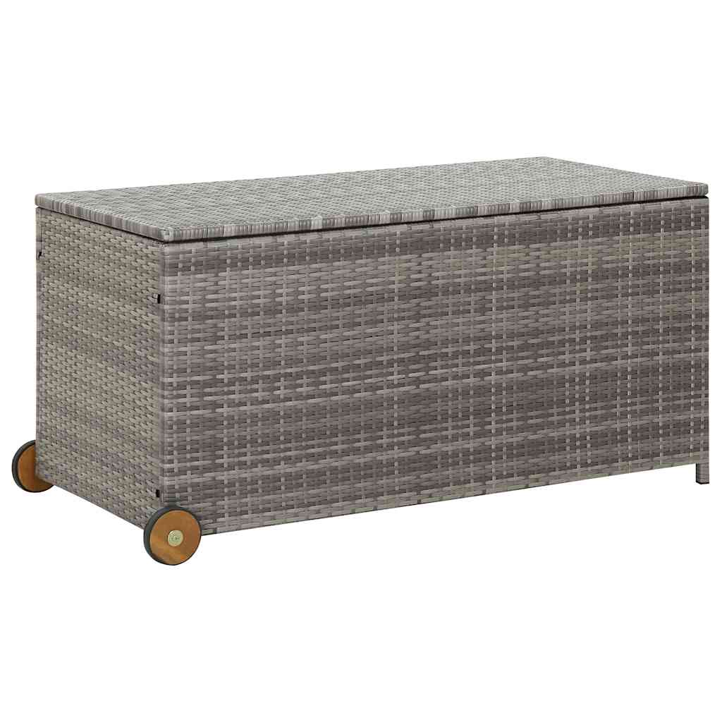 opbevaringskasse til haven 120x65x61 cm polyrattan lysegrå