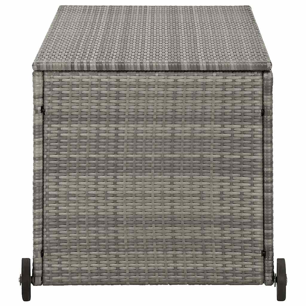 opbevaringskasse til haven 120x65x61 cm polyrattan lysegrå