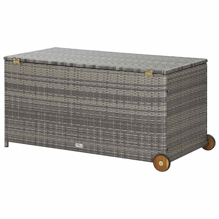 opbevaringskasse til haven 120x65x61 cm polyrattan lysegrå