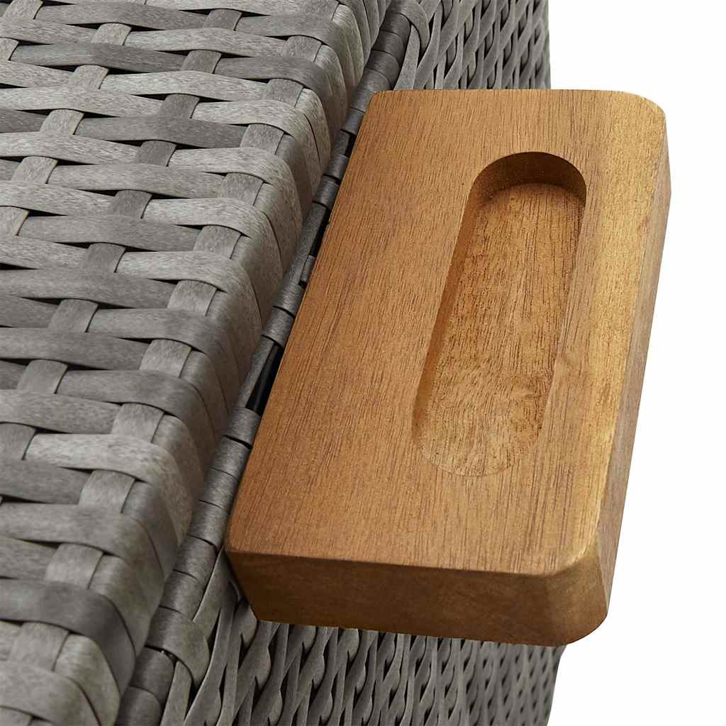 opbevaringskasse til haven 120x65x61 cm polyrattan lysegrå