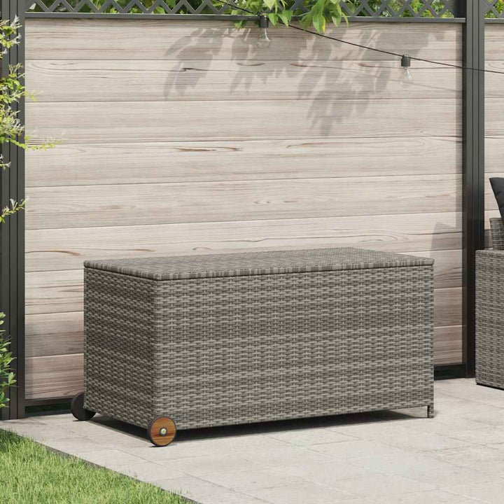 opbevaringskasse til haven 120x65x61 cm polyrattan lysegrå