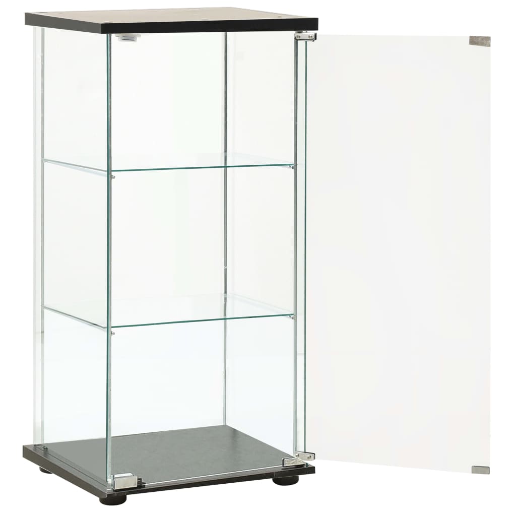 opbevaringsskab hærdet glas sort