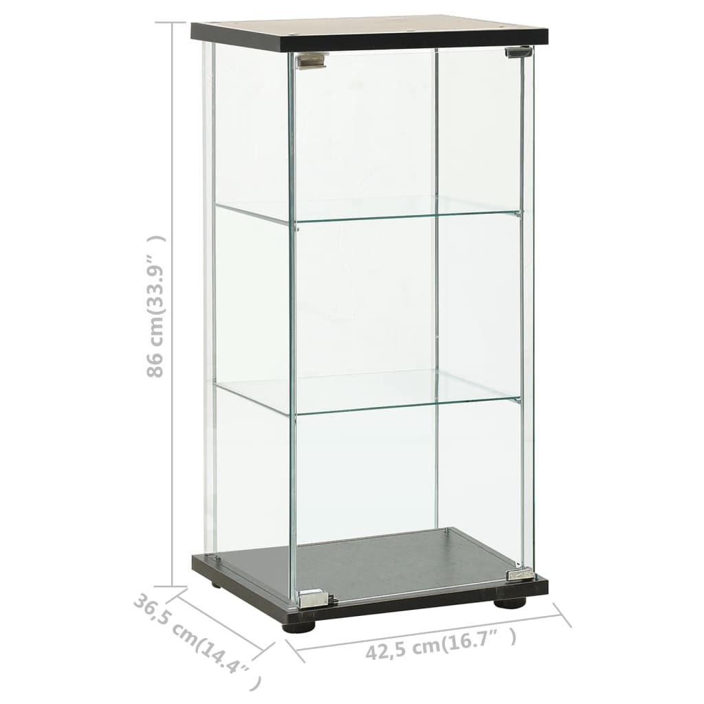 opbevaringsskab hærdet glas sort