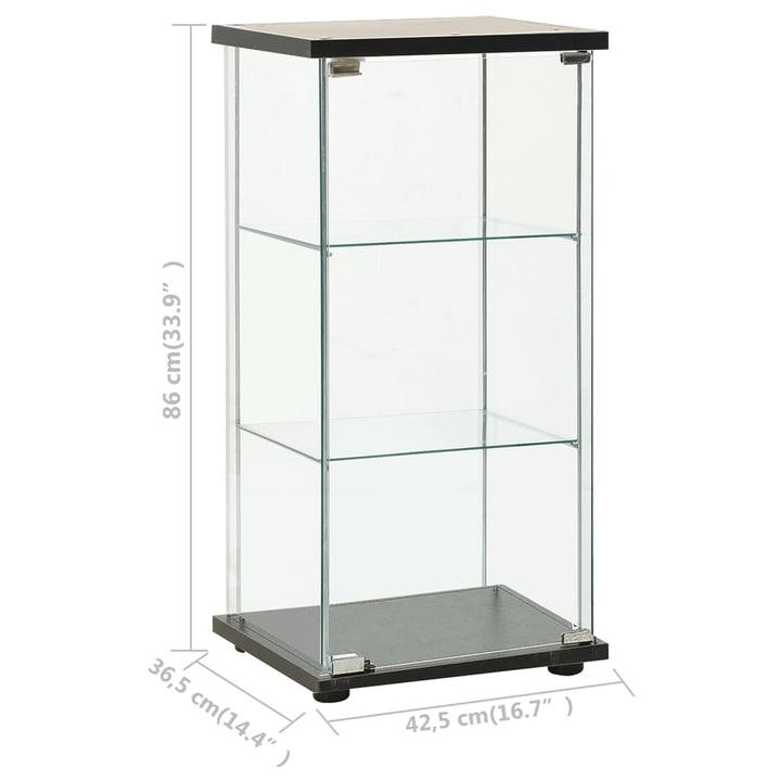 opbevaringsskab hærdet glas sort